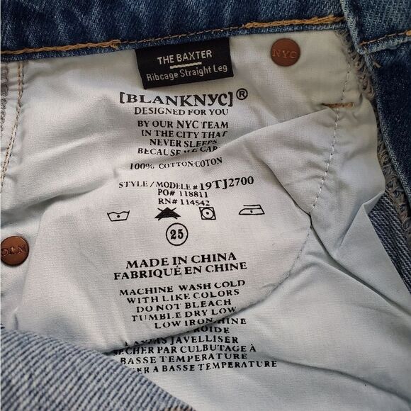 Blank Nyc The Baxter Ribcage Straight Leg Jeans 25 - Picture 11 of 11